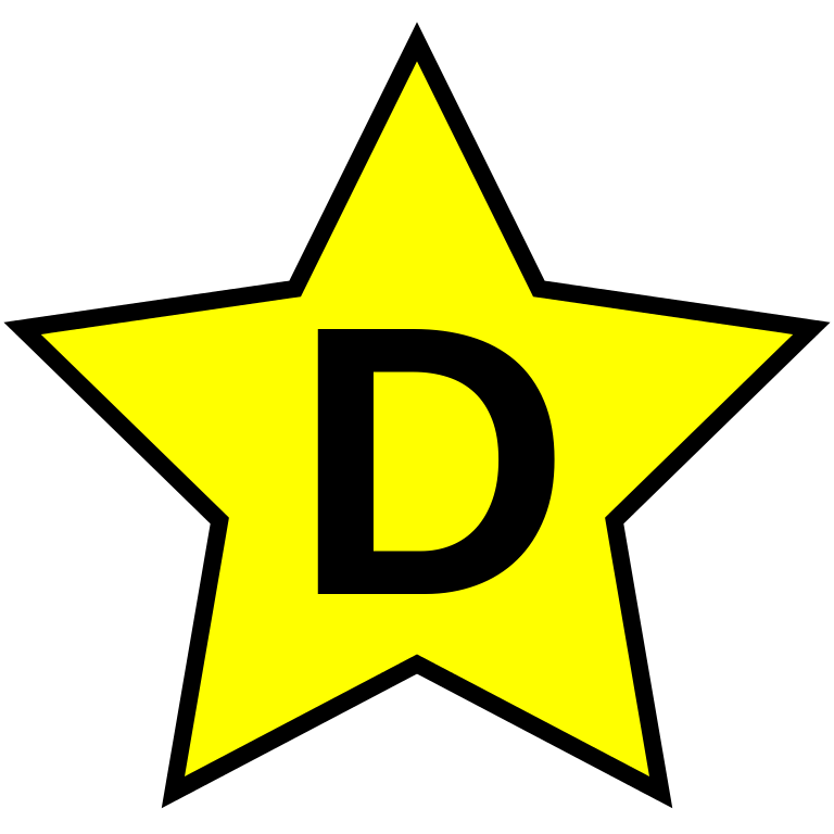 Letter D Star Icon - High-Contrast Graphic for Branding and Design