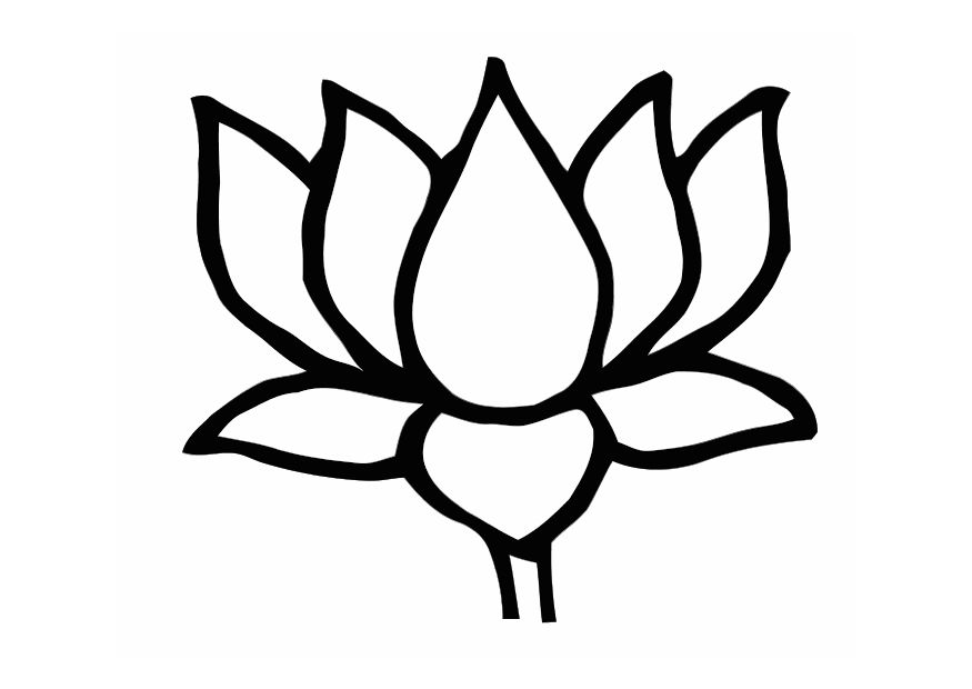 Simple Lotus Flower Drawing