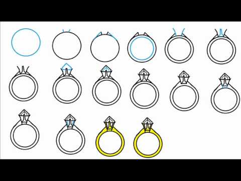 how to draw a diamond ring