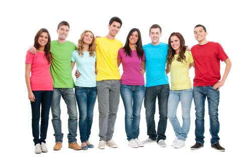 Diverse Group of Friends Smiling - High-Quality Stock Image