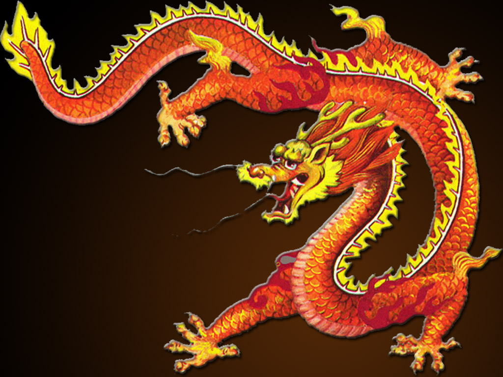 red chinese dragon background