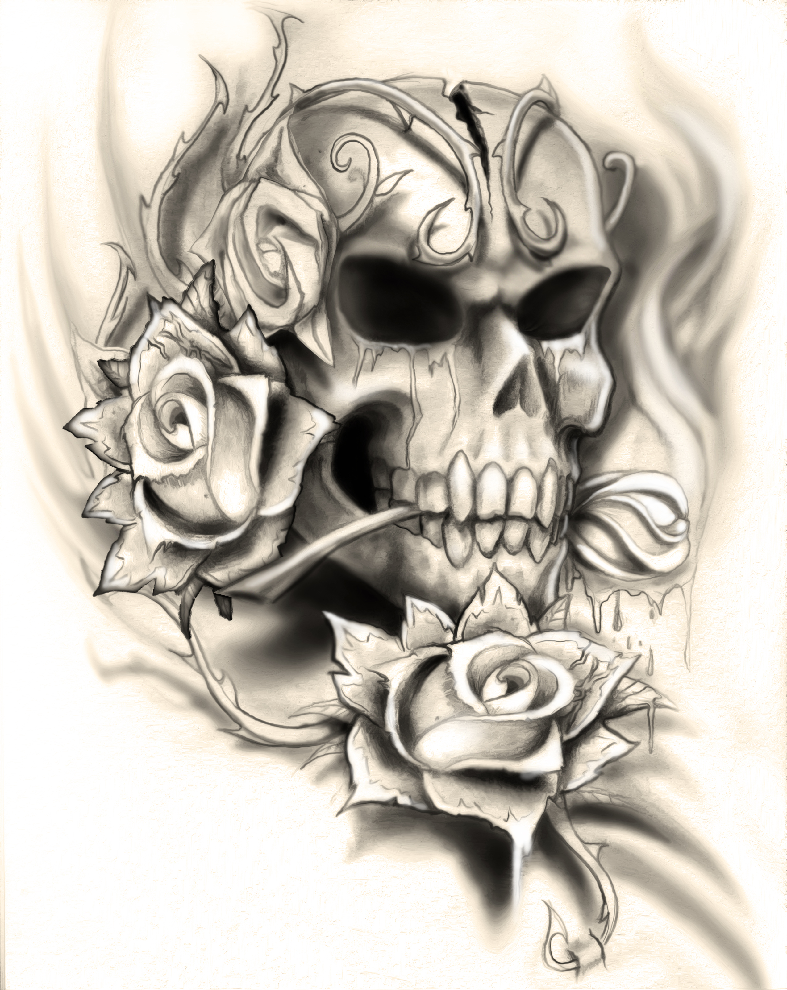 Top 73 simple skull and rose tattoo latest  thtantai2