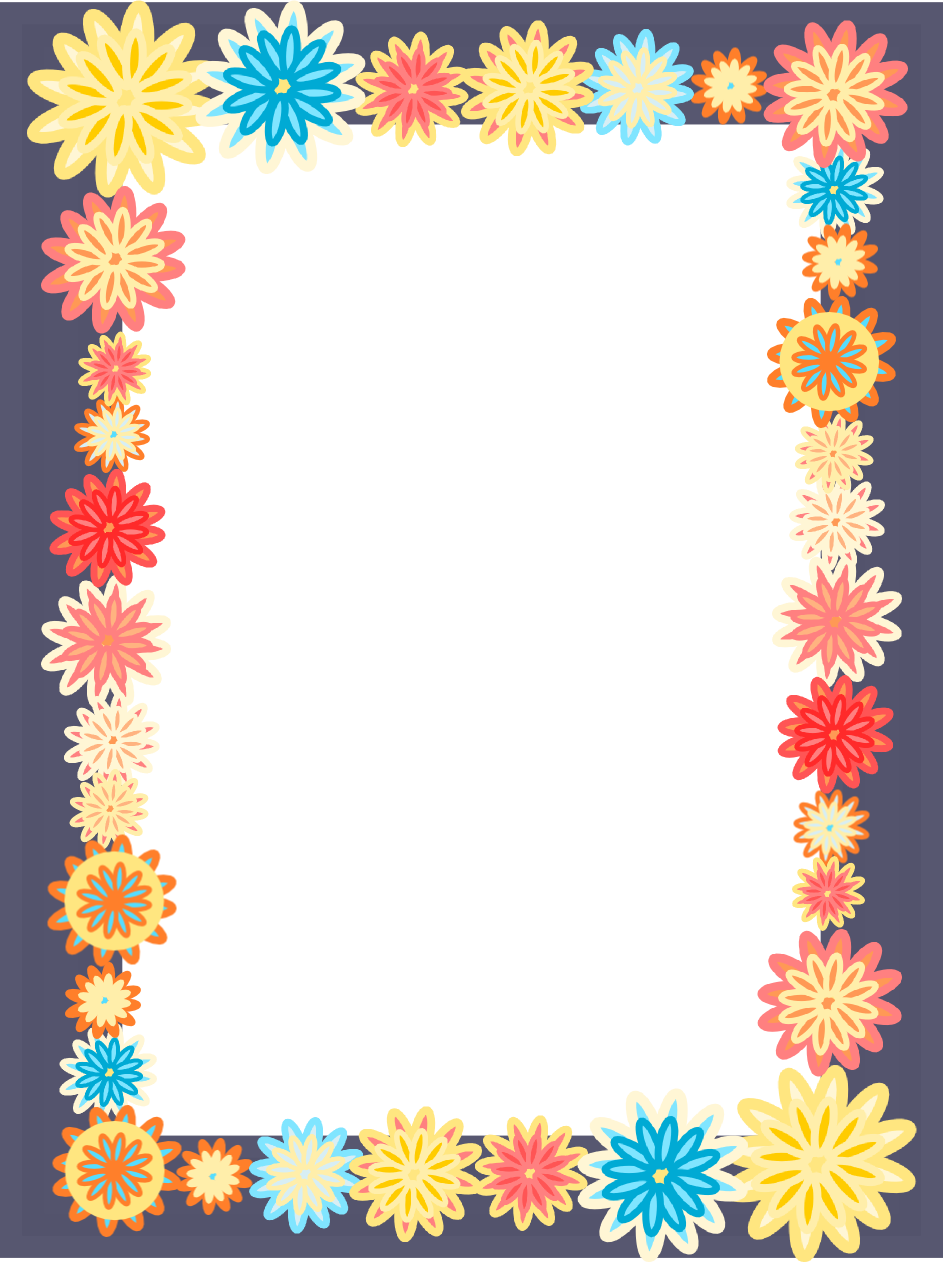 free digital scrapbooking flower frames – colorful flower frame 