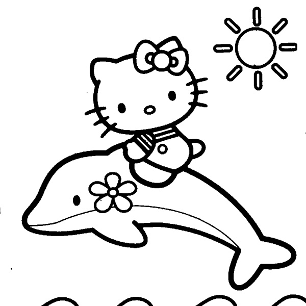coloring summer hello kitty - Clip Art Library