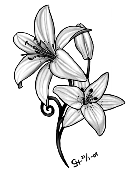 Lily flower tattoo by Dmitriy Gorbunov  Post 19476