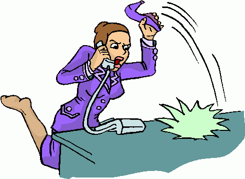 Frustrated Office Worker Throwing Shoe - Stress & Burnout Illustration
