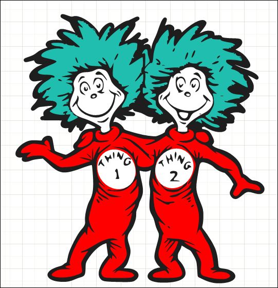Pix For  Thing 1 And Thing 2 Clipart