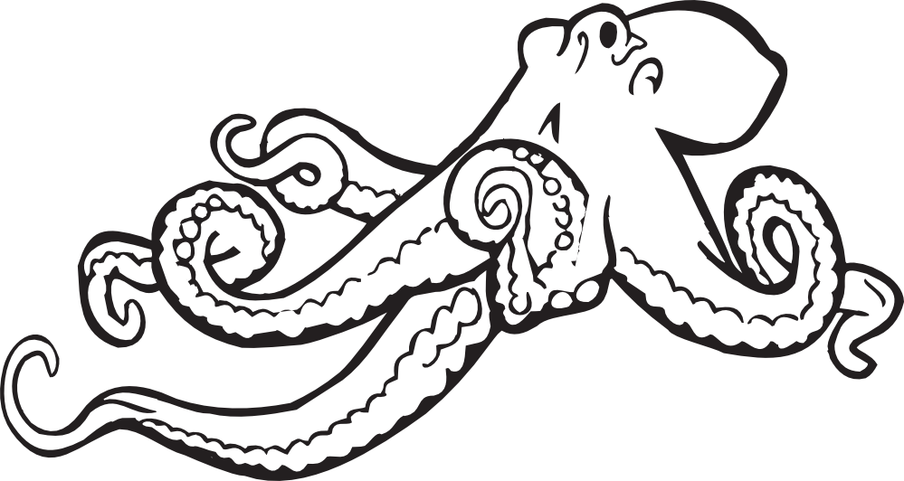Playful Octopus Illustration - Free Vector Clipart for Marine Themes