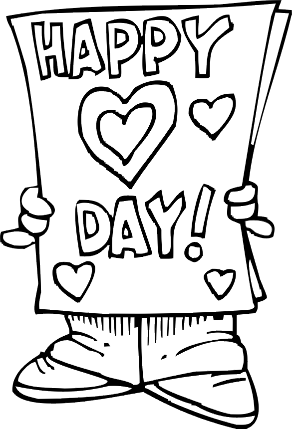 valentines day coloring page black and white drawing | thingkid.