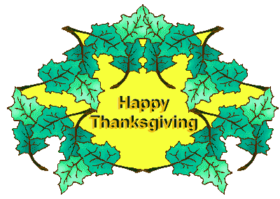 Thanksgiving Clip Art - Green Leaves With Happy Thanksgiving Title