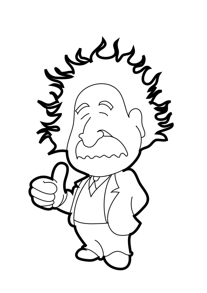 Albert Einstein Put Thumbs Up Coloring Pages Pictures - Figure 