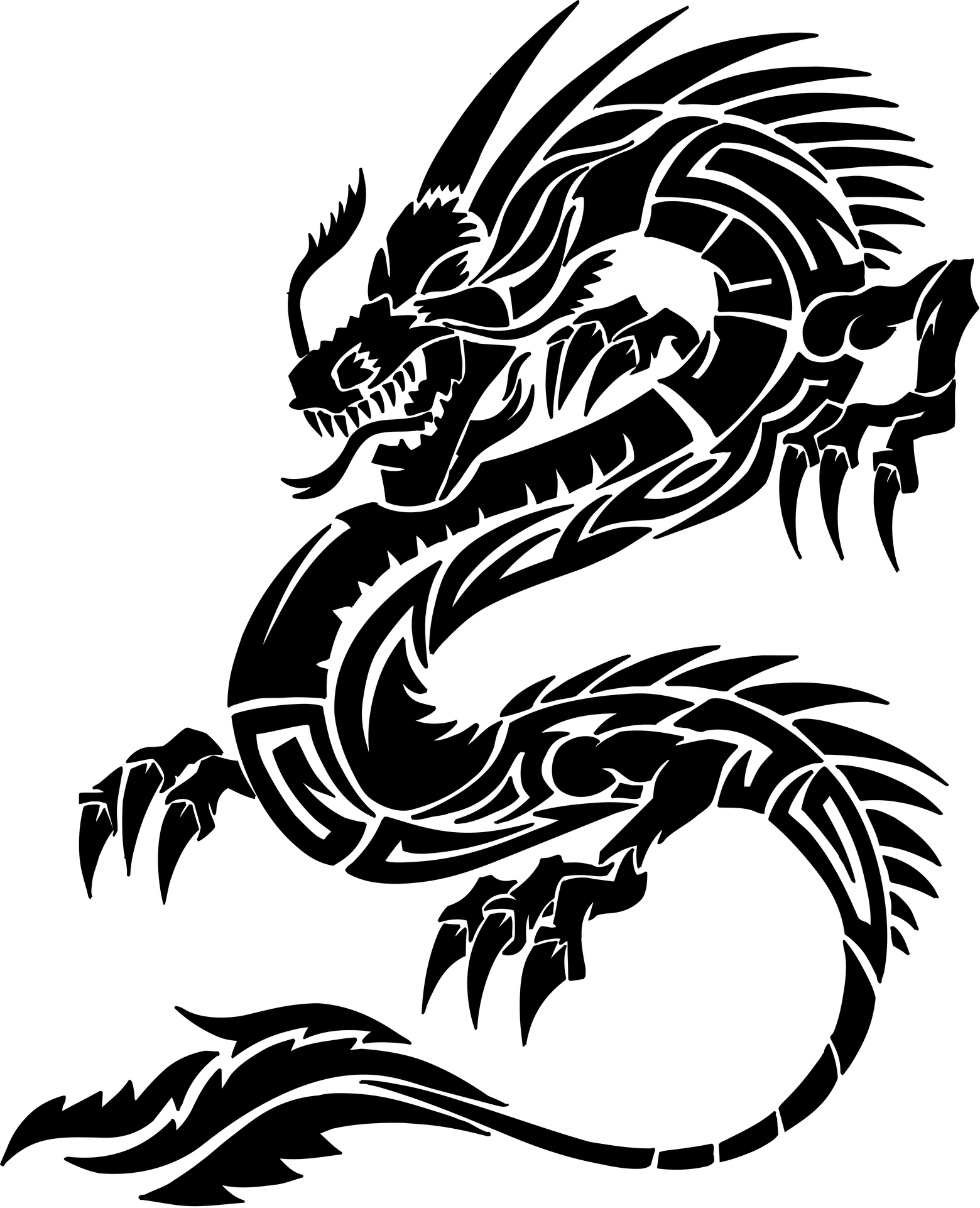 3D Black Dragon Tattoo Design  Citypng
