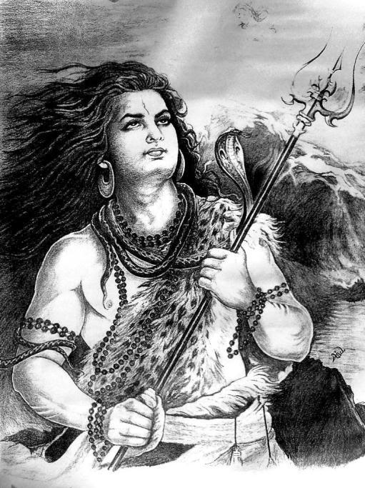 Lord Shiva Tandav Painting Widescreen Wallpaper