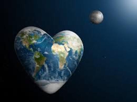 Love for Earth - Heart-Shaped Planet Visual for Environmental Awareness