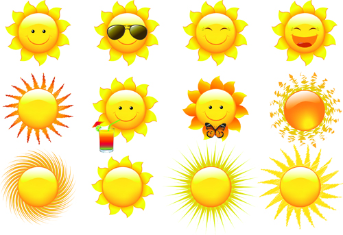 Elements of Summer Sun vector art 02 - Vector Other free download