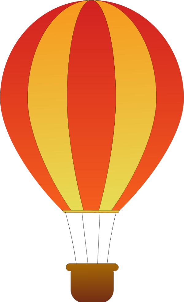 Vertical Striped Hot Air Balloons 2 - vector Clip Art