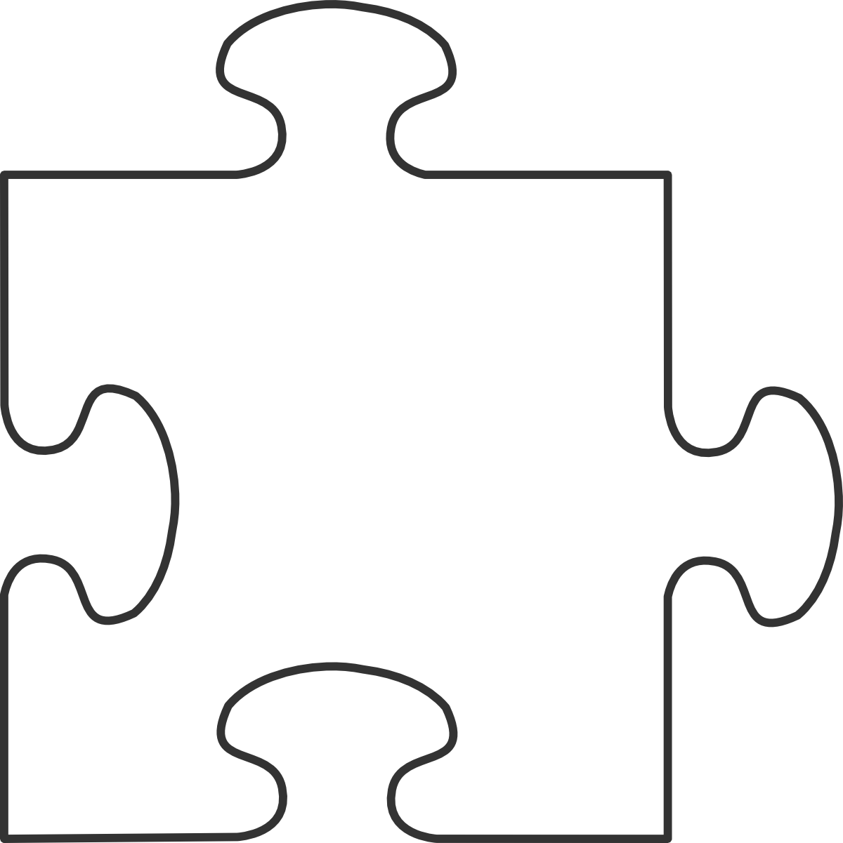 6 piece blank puzzle template separate pieces