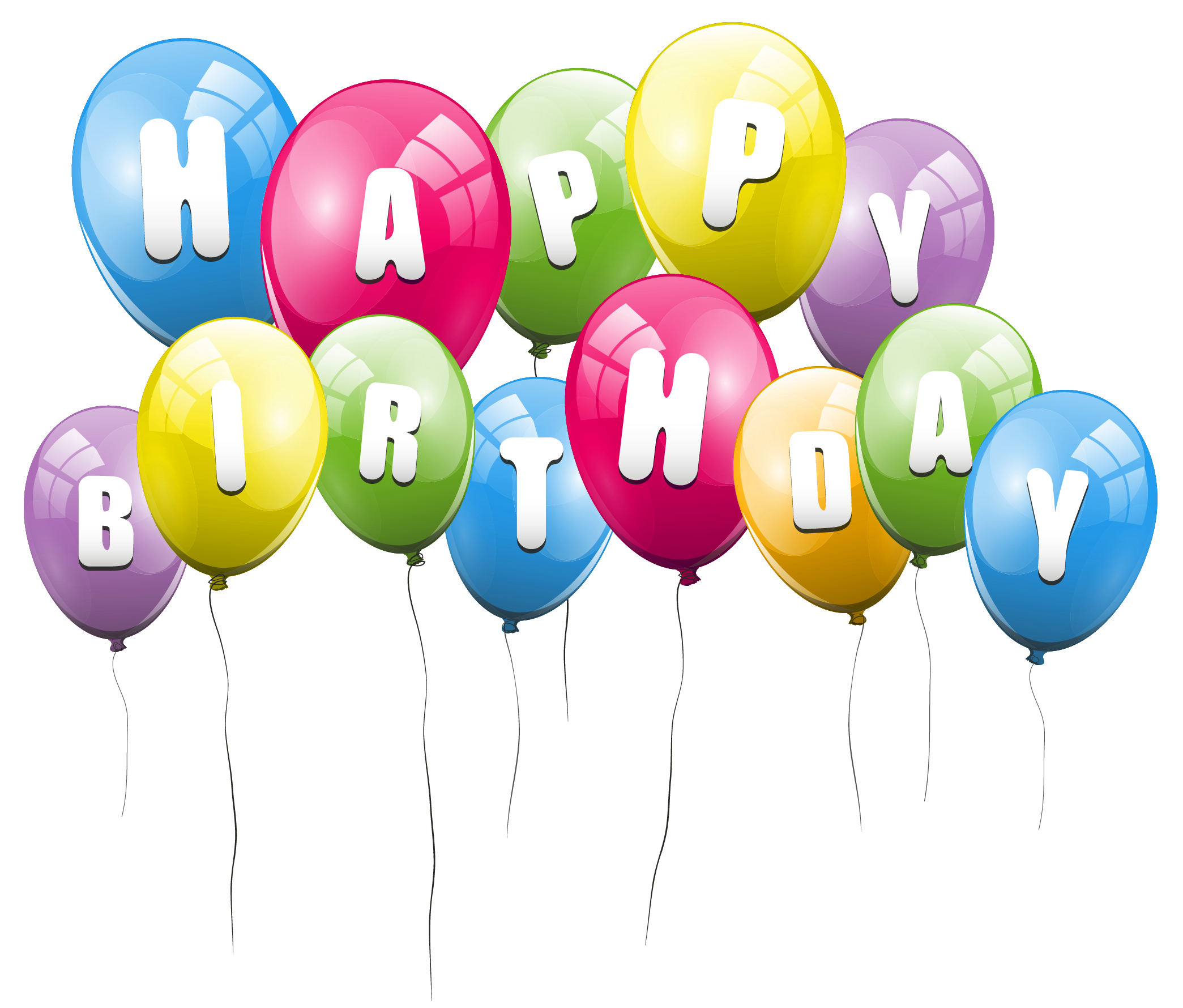 Transparent Balloons Happy Birthday PNG Picture Clipart