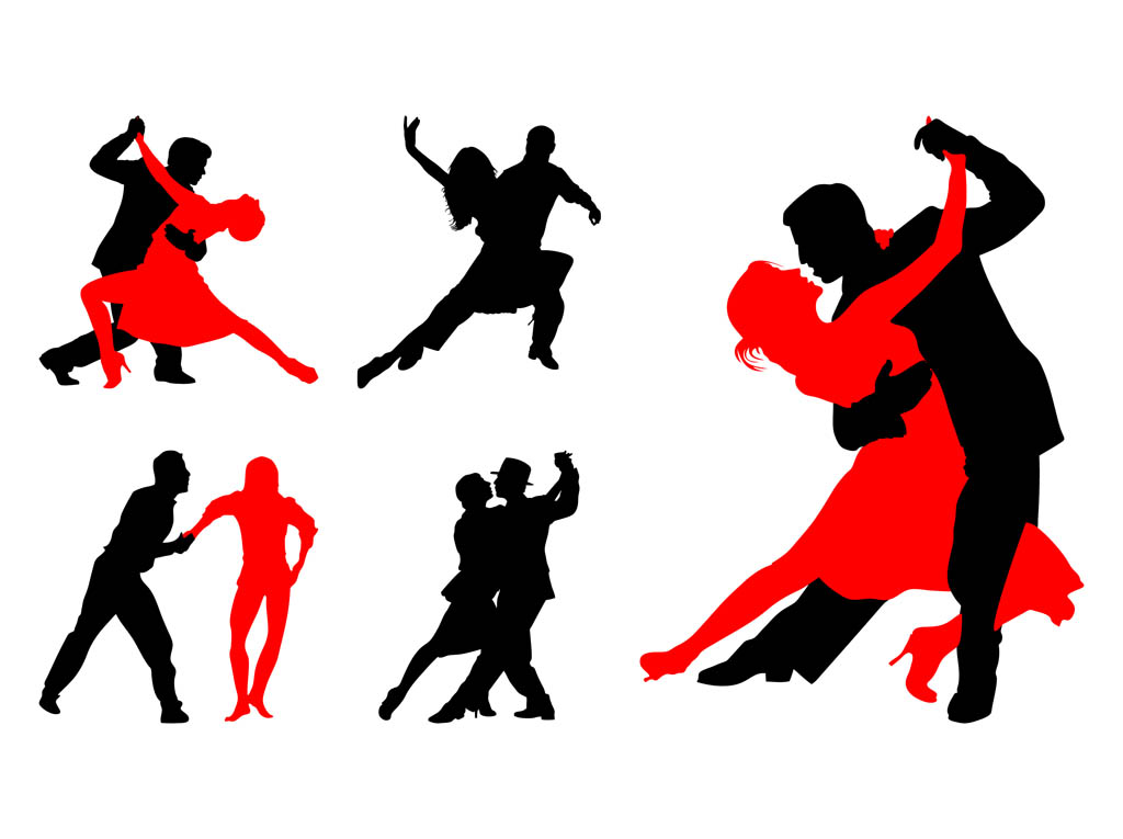 Dancing Couples Silhouettes