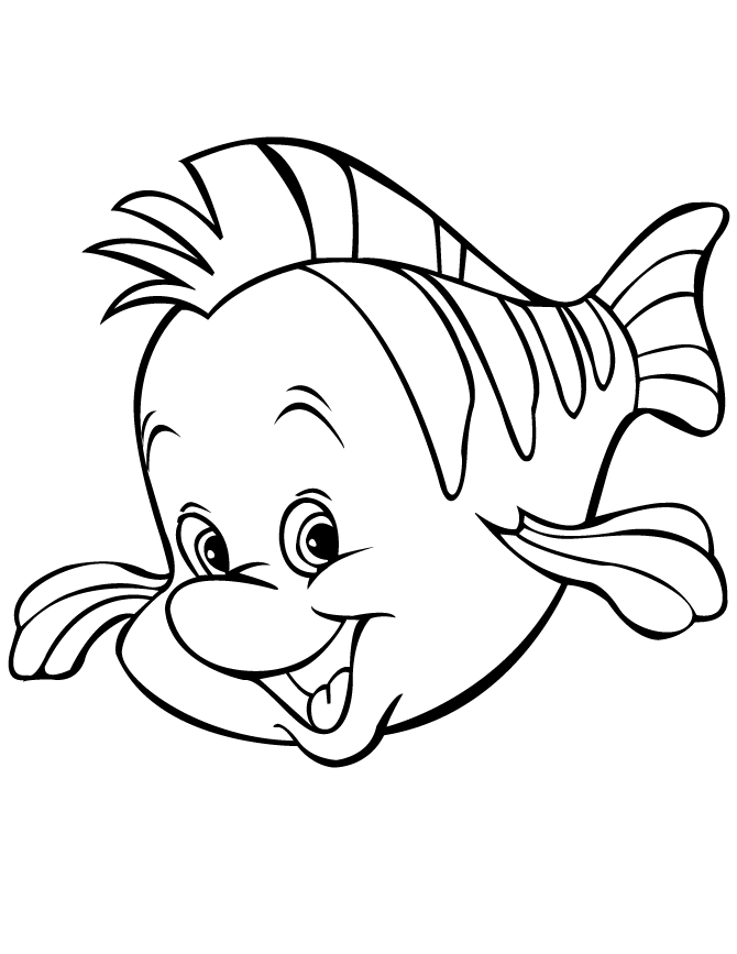 Gambar Cartoon Cute Fish Free Download Clip Art Flounder Coloring Page ...