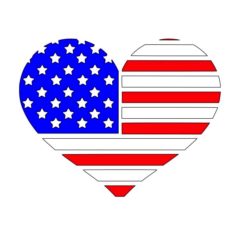 Heart American Flag