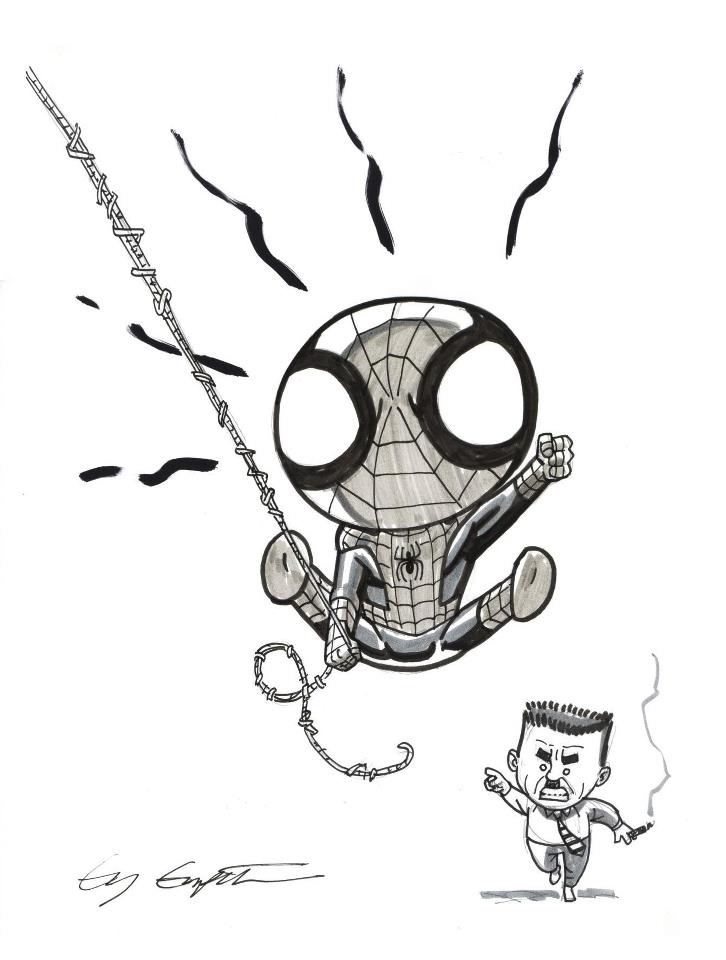 small spider man sketch - Clip Art Library