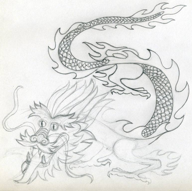 Advanced Drawing Chinese Dragon Full Body  Speed Drawing  YouTube