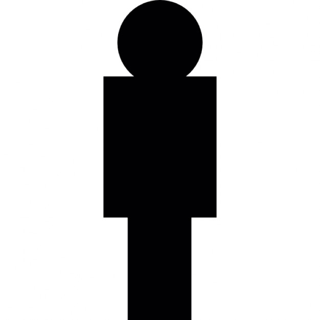 Person, standing, full body silhouette, IOS 7 interface symbol 