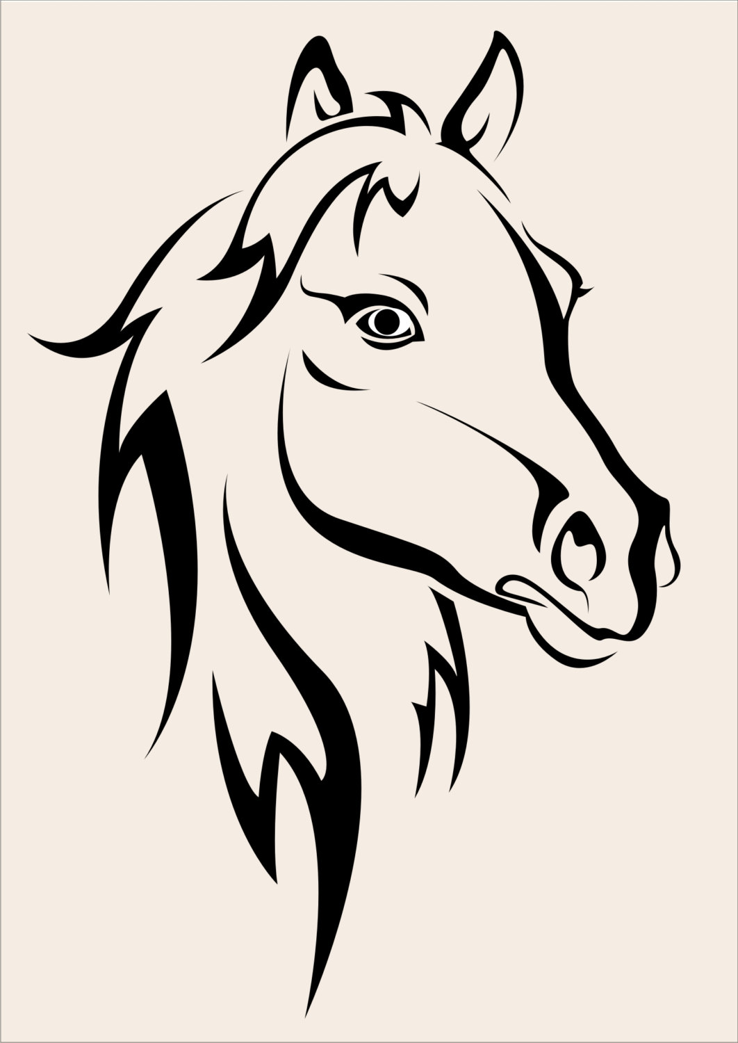 Elegant Horse Head Vector Illustration - Free Download & Usage