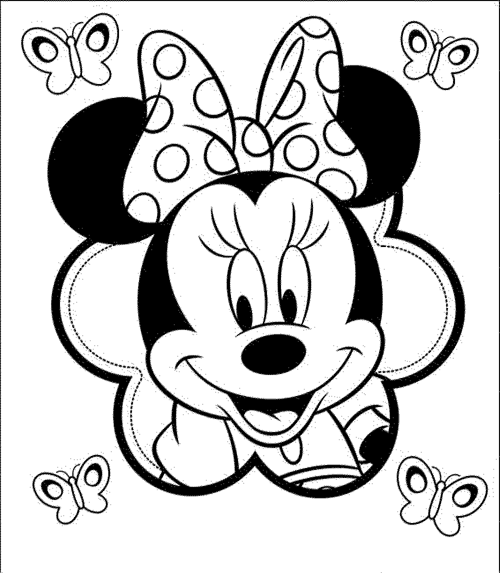 minnie mouse black and white clipart