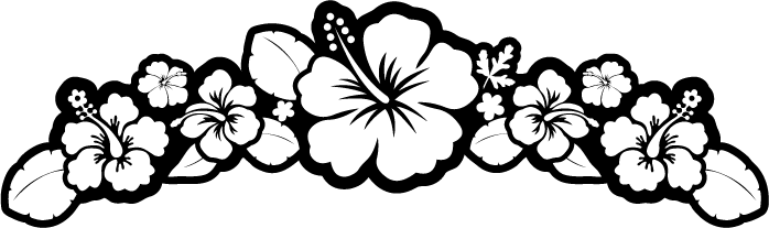 luau clipart black and white