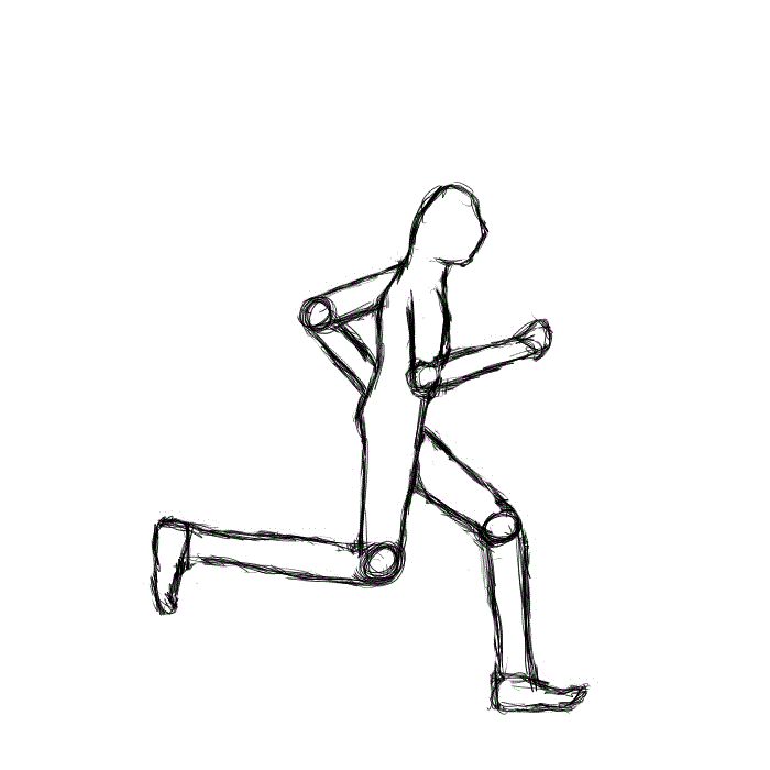 Sketch of a Young Man Running  Visual Art at Dawn