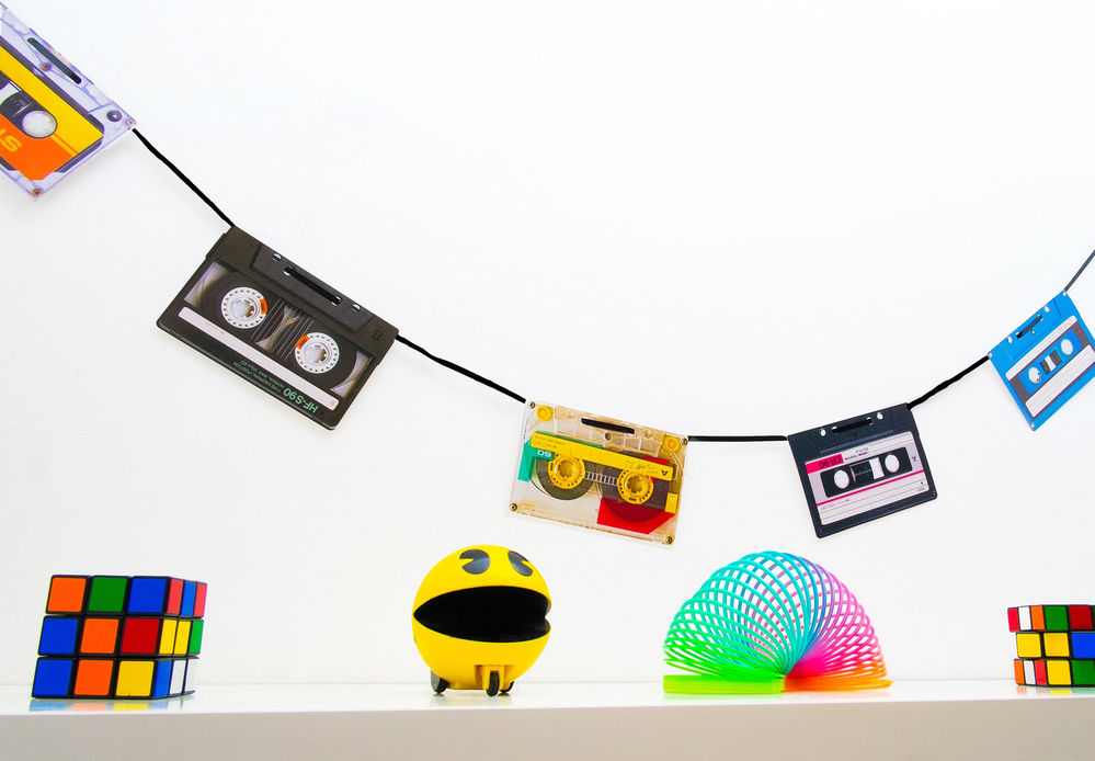 Retro 80s Toy & Cassette Tape Decor Collection