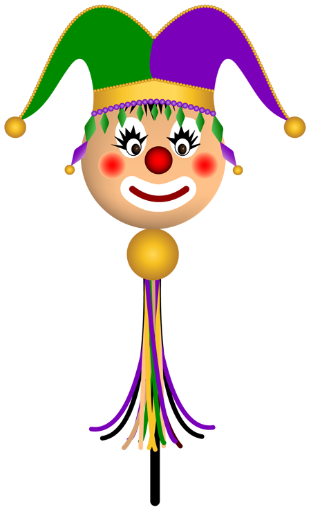 Festive Clown Character Illustration for Mardi Gras or Carnival Themes