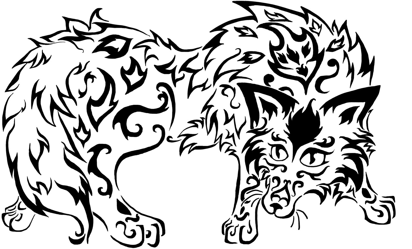 Black and White Wolf Tattoo by KittlinGirl on Clipart library