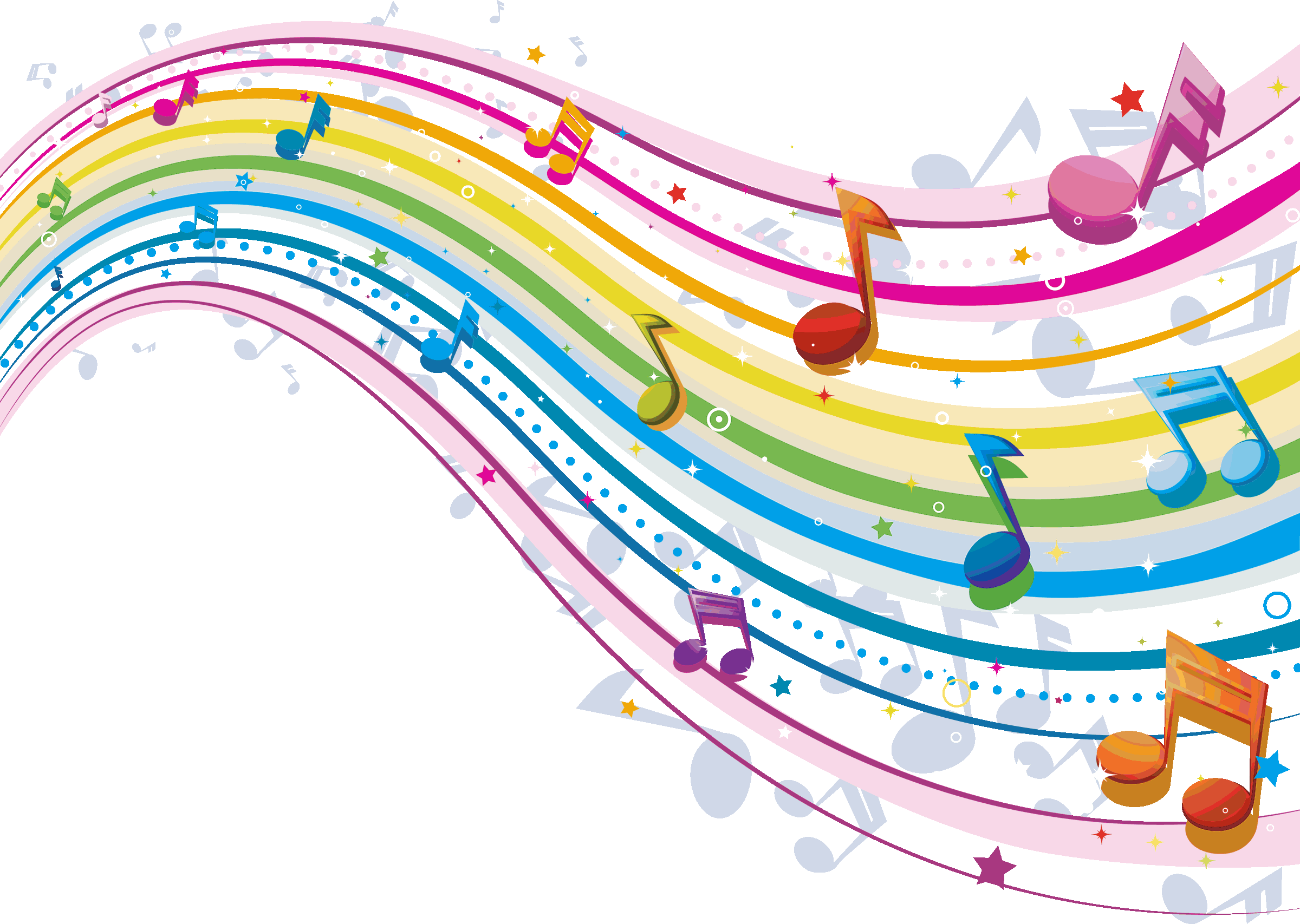 Rainbow Music Notes - Joyful Musical Illustration for Creative Projects