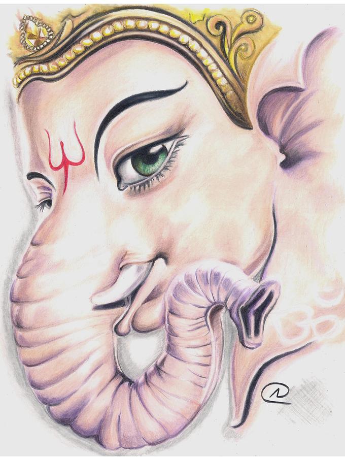 My beautiful Ganesha | Book art drawings, Mini canvas art, Indian art  paintings