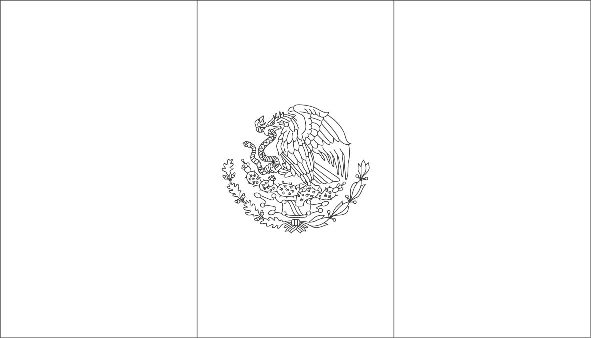 Mexico Flag Coloring Pages | SelfColoringPages.com
