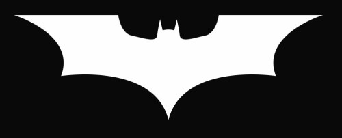 white batman logo black background - Clip Art Library