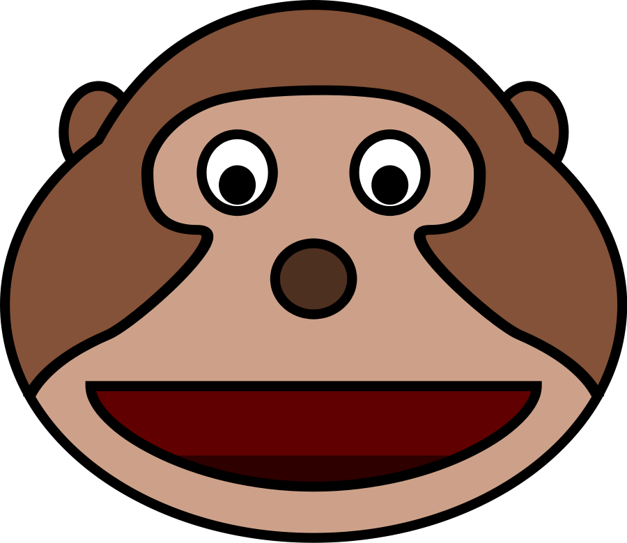 Cartoon monkey head Clipart, vector clip art online, royalty free 
