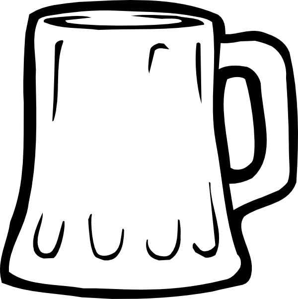 Beer Mug Black And White clip art - vector clip art online 