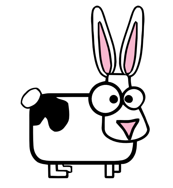 Cartoon Rabbit With Black Spot clip art - vector clip art online 