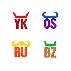 Creative Logo Designs - Bull Horns and Mustache Themes for Branding