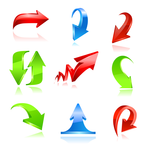 Various colorful arrows vector graphics 02 - Vector Other free 