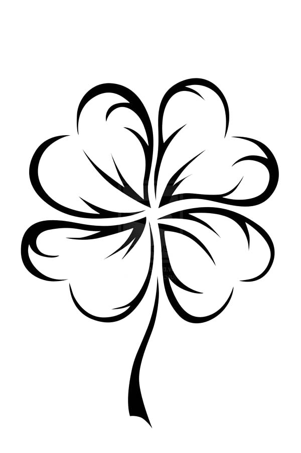 An Art Graphic of Four-Leaf Clover Coloring Page - NetArt