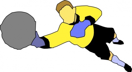 Goalkeeper Diving Save Illustration - Soccer Action Clipart