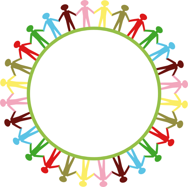 People Around Circle Holding Hands clip art - vector clip art 
