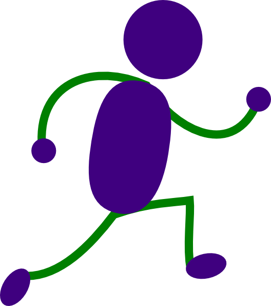 Running Man Purple And Green clip art - vector clip art online 