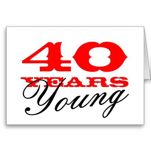 40 Years Young - Celebratory Birthday Card Design