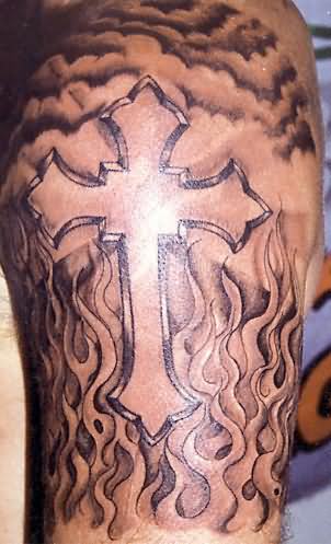 Tattoo uploaded by Derrick Keyser  Flames in Black and Gray  Tattoodo
